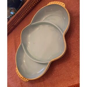 Vintage Anchor Hocking Fire King Delphite Blue Divided Relish Tray